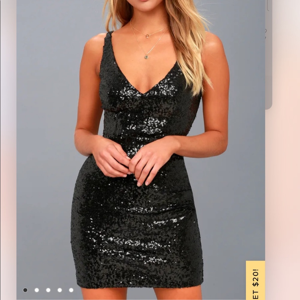Lulus Black Sequin Bodycon Dress